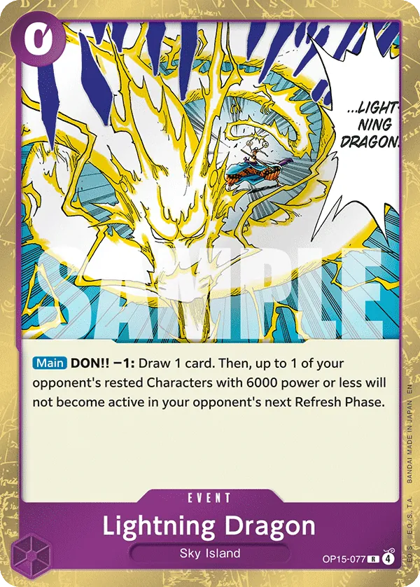 Lightning Dragon (OP15-077) (V.1) - Adventure on Kami’s Island (Rare) [OP15-077] English / Near Mint / Normal