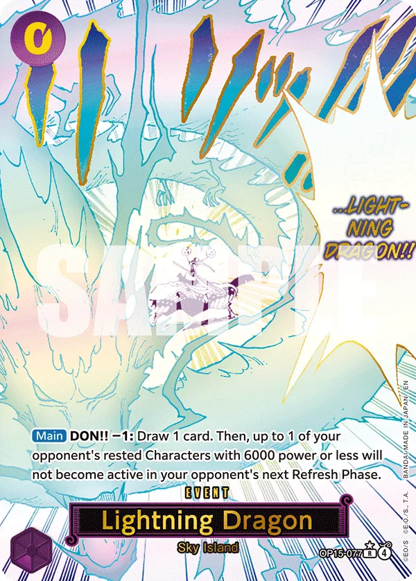 Lightning Dragon (OP15-077) (V.2) - Adventure on Kami’s Island (Alternate Art) [OP15-077] English / Near Mint / Normal