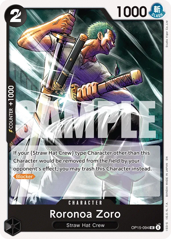 Roronoa Zoro (OP15-094) - Adventure on Kami’s Island (Uncommon) [OP15-094] English / Near Mint / Normal