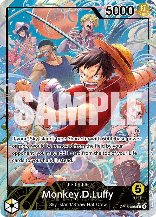Monkey.D.Luffy (OP15-098) (V.2) - Adventure on Kami’s Island (Alternate Art) [OP15-098] English / Near Mint / Normal