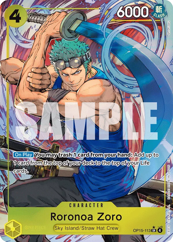 Roronoa Zoro (OP15-113) (V.2) - Adventure on Kami’s Island (Alternate Art) [OP15-113] English / Near Mint / Normal