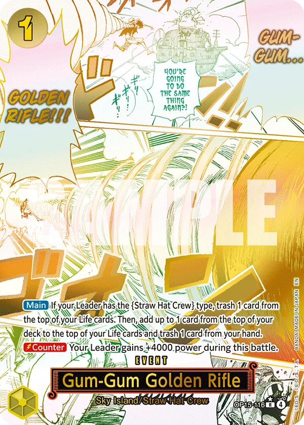 Gum-Gum Golden Rifle (OP15-116) (V.2) - Adventure on Kami’s Island (Alternate Art) [OP15-116] English / Near Mint / Normal