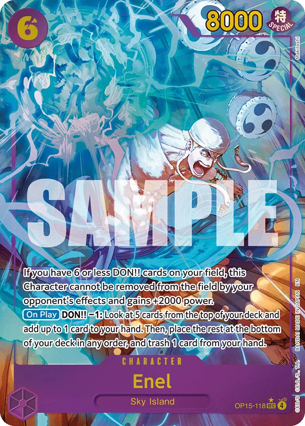 Enel (OP15-118) (V.2) - Adventure on Kami’s Island (Alternate Art) [OP15-118] English / Near Mint / Normal
