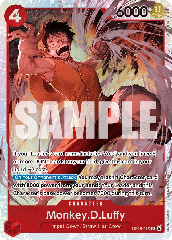 Monkey.D.Luffy (OP16-015) (V.1) - The Time of Battle (Super Rare) [OP16-015] English / Near Mint / Normal
