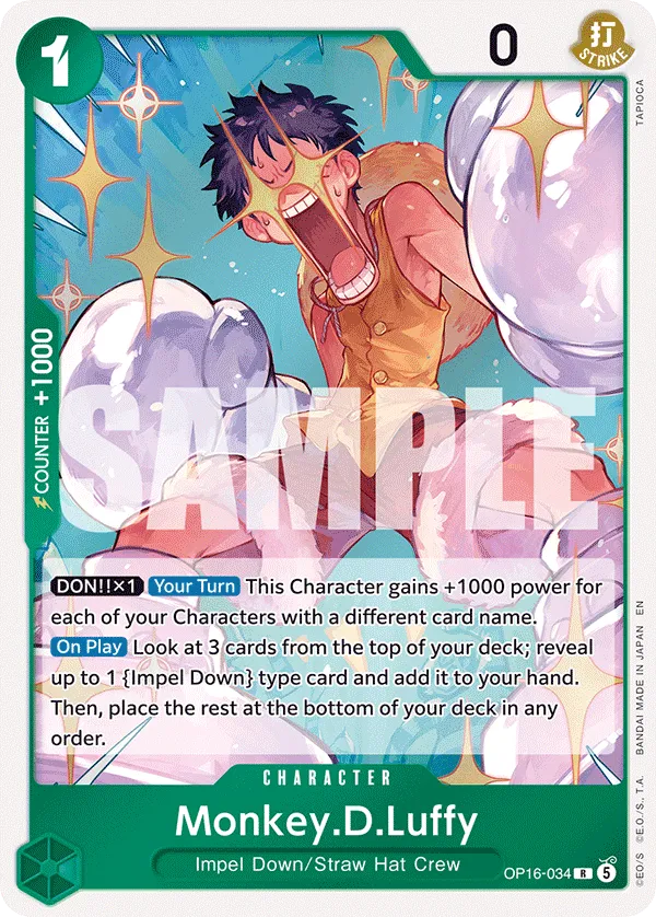 Monkey.D.Luffy (OP16-034) (V.1) - The Time of Battle (Rare) [OP16-034] English / Near Mint / Normal