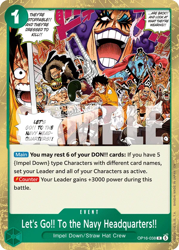 Let's Go!! To the Navy Headquarters!! (OP16-038) - The Time of Battle (Rare) [OP16-038] English / Near Mint / Normal