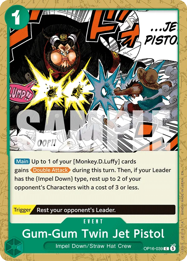 Gum-Gum Twin Jet Pistol (OP16-039) - The Time of Battle (Common) [OP16-039] English / Near Mint / Normal