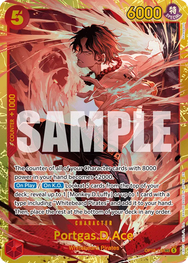 Portgas.D.Ace (OP16-118) (V.1) - The Time of Battle (Secret Rare) [OP16-118] English / Near Mint / Normal