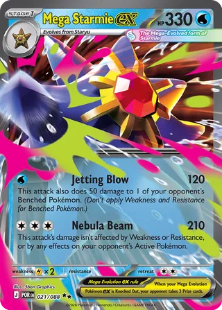 Mega Starmie ex - Perfect Order (Double Rare) [POR-021] English / Near Mint / Normal
