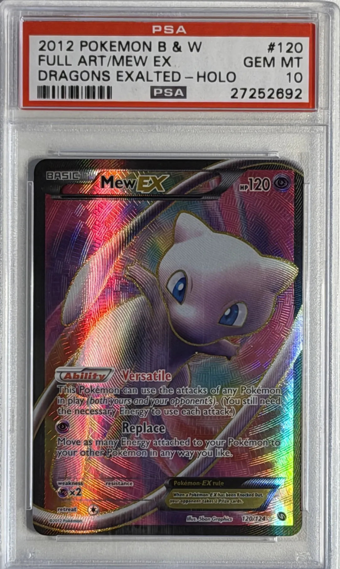 Mew EX #120 - Dragons Exalted - Ultra Rare - PSA 10