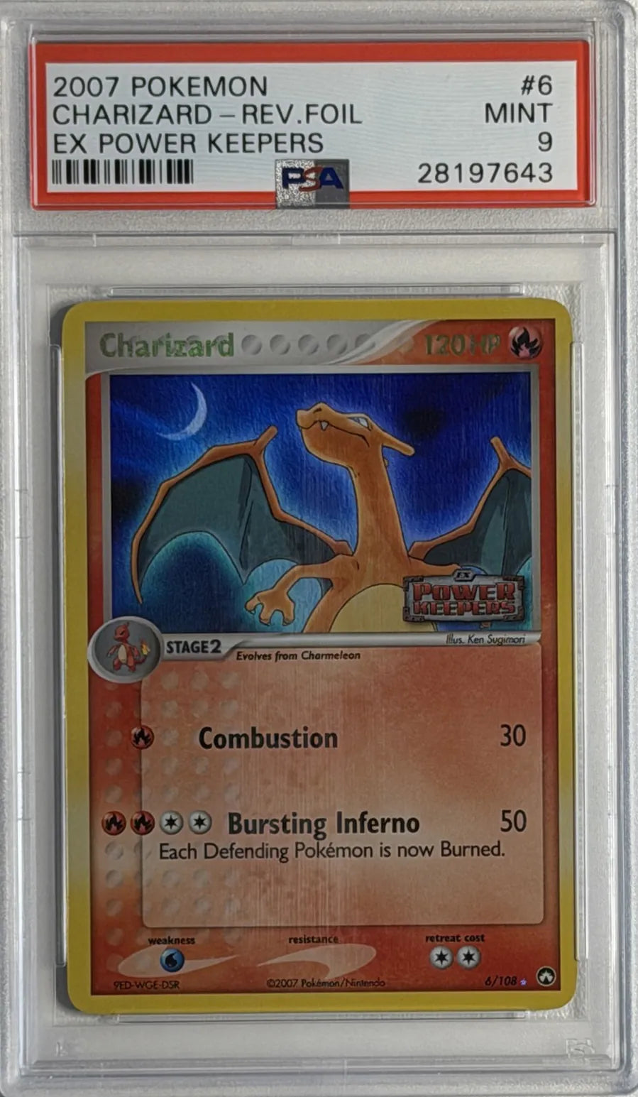 Charizard #6 - EX Power Keepers - Rev. Foil - PSA 9