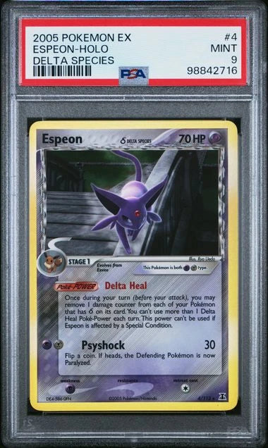 Espeon #4 - EX Delta Species - Holo Rare - PSA 9