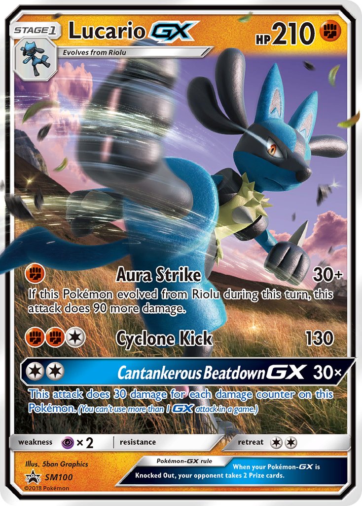 Lucario GX - SM Black Star Promos (Promo) [SM-100] English / Near Mint / Normal