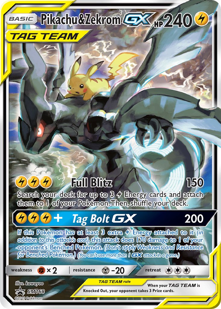 Pikachu & Zekrom GX - SM Black Star Promos (Promo) [SM-168] English / Near Mint / Normal