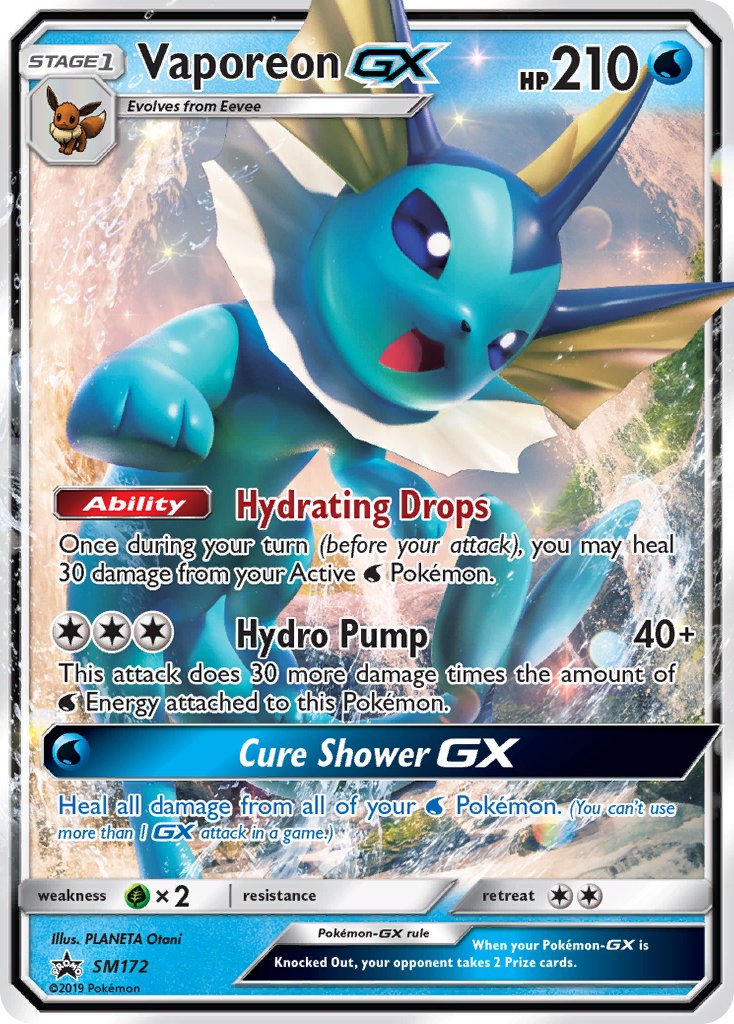 Vaporeon GX - SM Black Star Promos (Promo) [SM-172] English / Near Mint / Normal