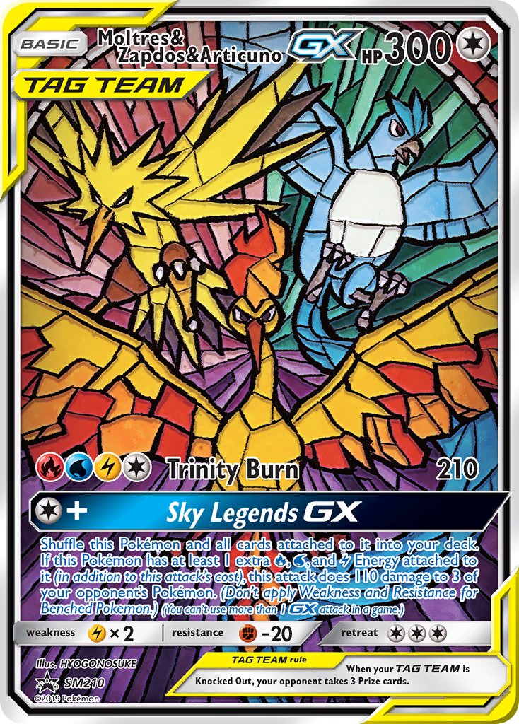 Moltres & Zapdos & Articuno GX - SM Black Star Promos (Promo) [SM-210] English / Near Mint / Normal