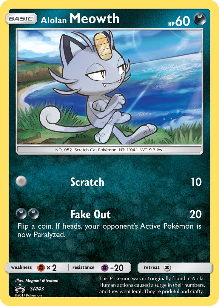 Alolan Meowth - SM Black Star Promos (Promo) [SM-43] English / Near Mint / Normal