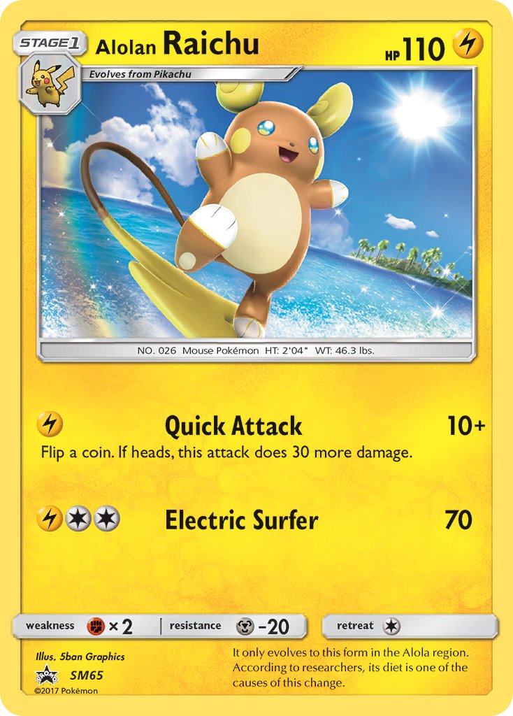Alolan Raichu - SM Black Star Promos (Fixed) [SM-65] English / Near Mint / Normal