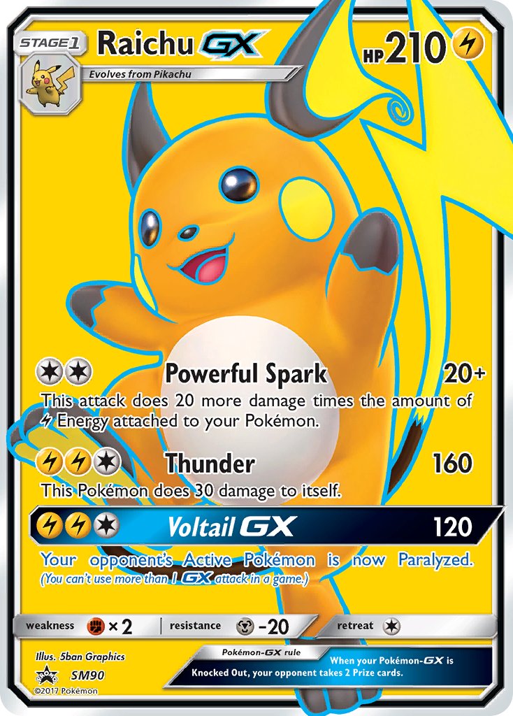 Raichu GX - SM Black Star Promos (Promo) [SM-90] English / Near Mint / Normal