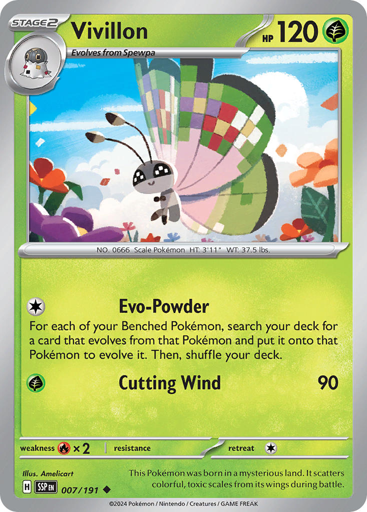 Vivillon⁣ - Surging Sparks⁣ (Uncommon)⁣ [007] English / Near Mint / Normal