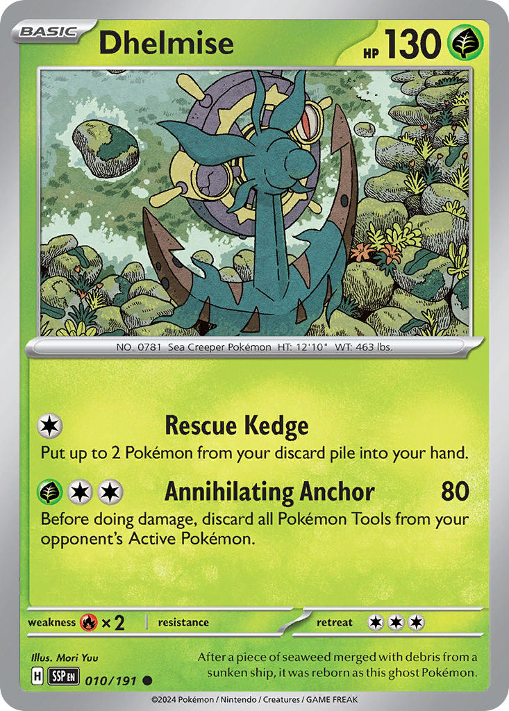 Dhelmise⁣ - Surging Sparks⁣ (Common)⁣ [010] English / Near Mint / Reverse-Holo Normal