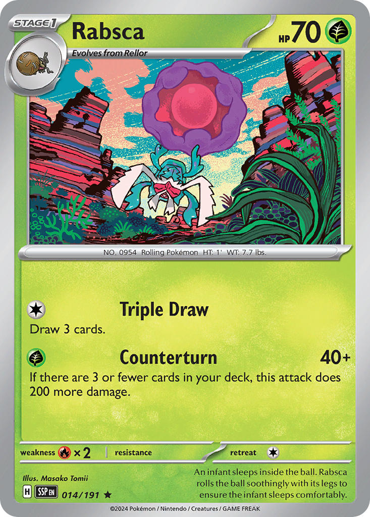Rabsca⁣ - Surging Sparks⁣ (Rare)⁣ [014] English / Near Mint / Reverse-Holo Normal