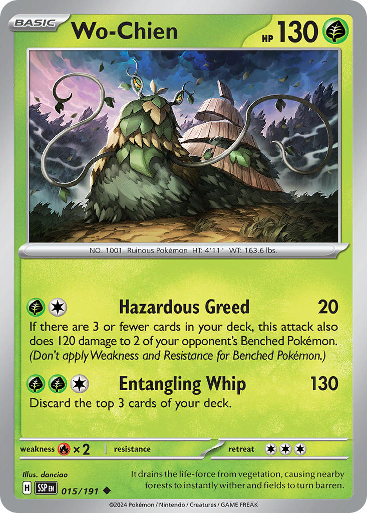 Wo-Chien⁣ - Surging Sparks⁣ (Uncommon)⁣ [015] English / Near Mint / Reverse-Holo Normal