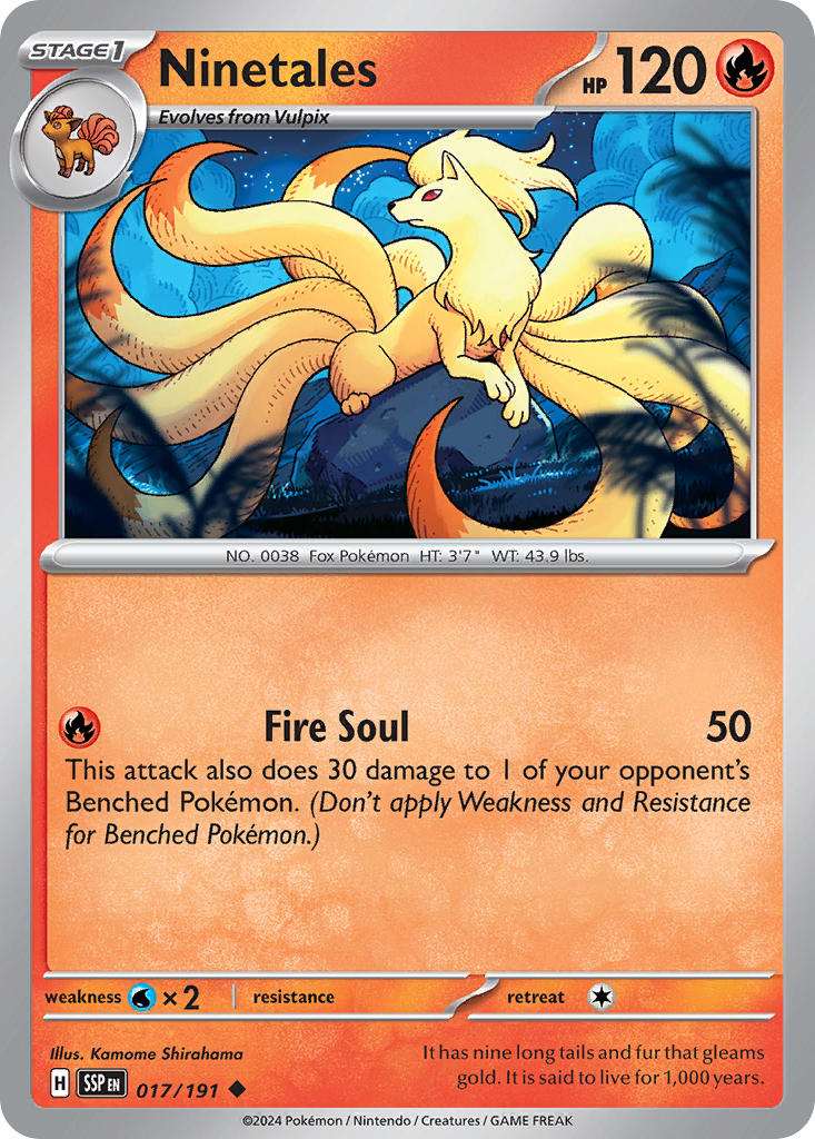 Ninetales⁣ - Surging Sparks⁣ (Uncommon)⁣ [017] English / Near Mint / Reverse-Holo Normal