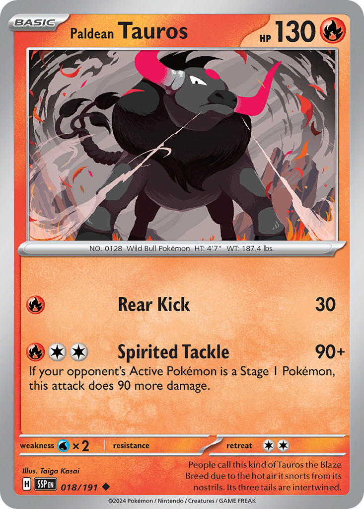 Paldean Tauros⁣ - Surging Sparks⁣ (Uncommon)⁣ [018] English / Near Mint / Normal
