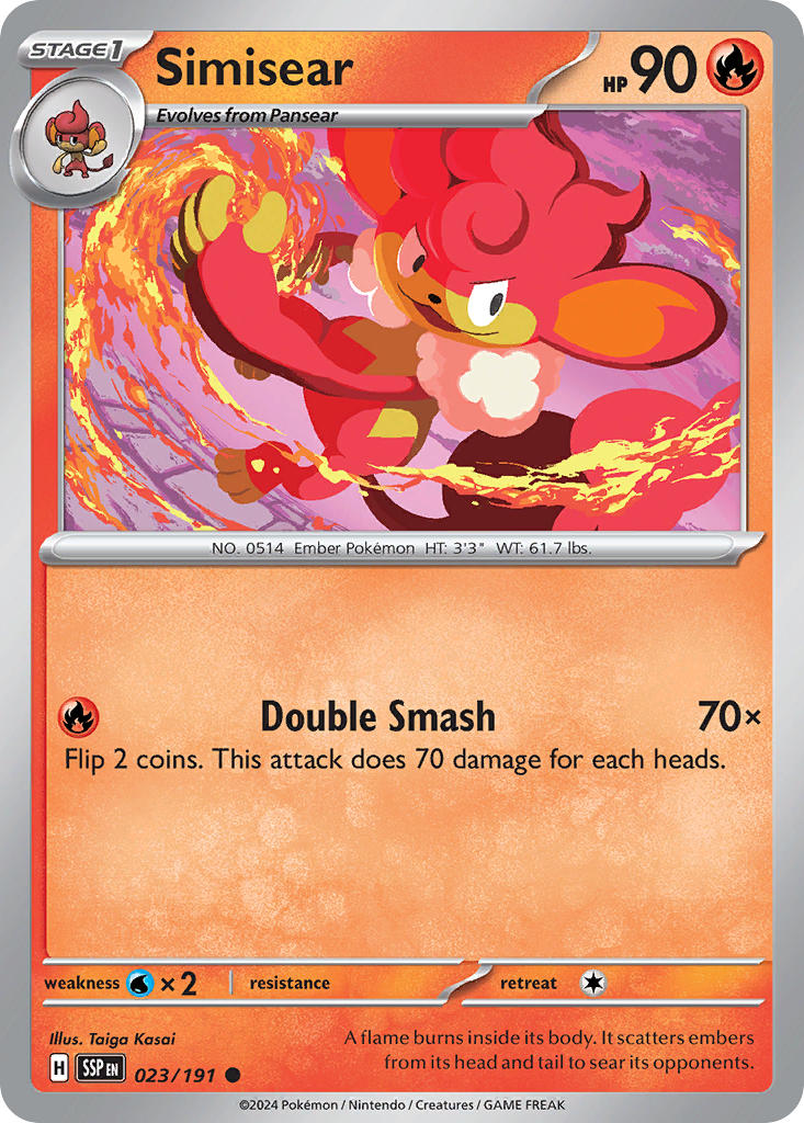 Simisear⁣ - Surging Sparks⁣ (Common)⁣ [023] English / Near Mint / Normal