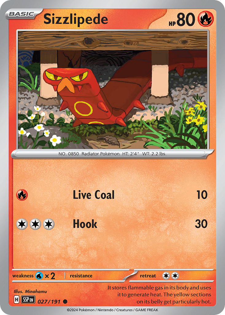 Sizzlipede⁣ - Surging Sparks⁣ (Common)⁣ [027] English / Near Mint / Normal