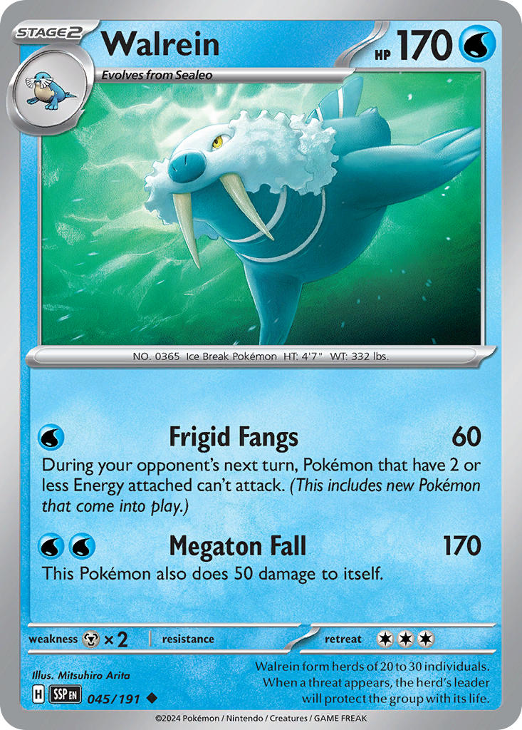 Walrein⁣ - Surging Sparks⁣ (Uncommon)⁣ [045] English / Near Mint / Reverse-Holo Normal