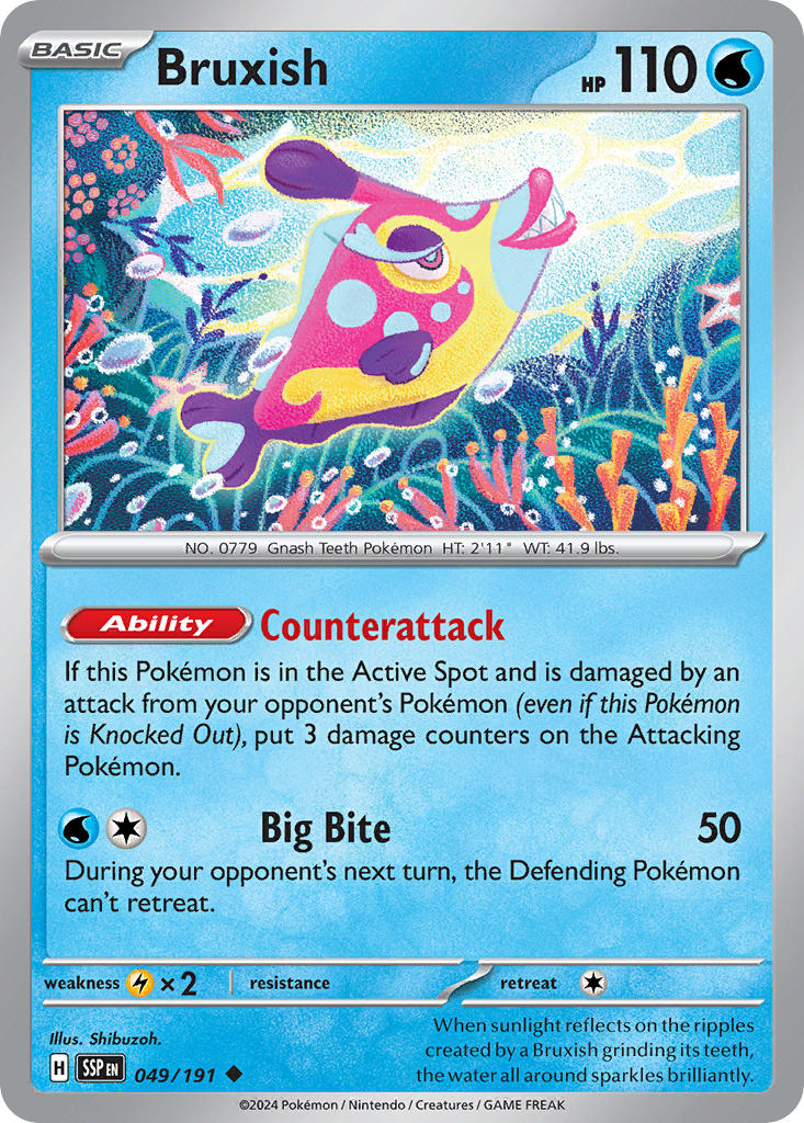 Bruxish⁣ - Surging Sparks⁣ (Common)⁣ [049] English / Near Mint / Normal