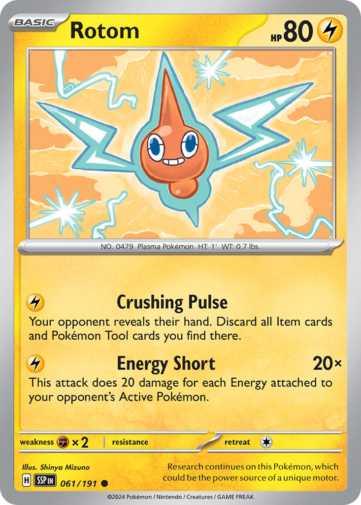 Rotom⁣ - Surging Sparks⁣ (Common)⁣ [061] English / Near Mint / Reverse-Holo Normal