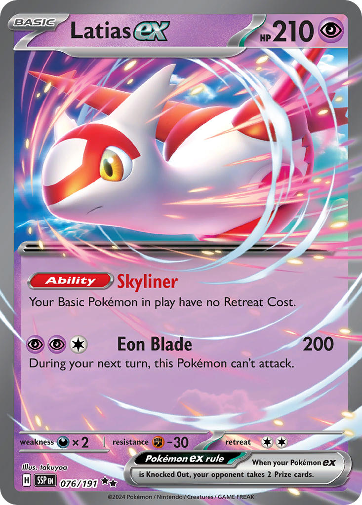 Latias ex⁣ - Surging Sparks⁣ (Double Rare)⁣ [076] English / Near Mint / Normal