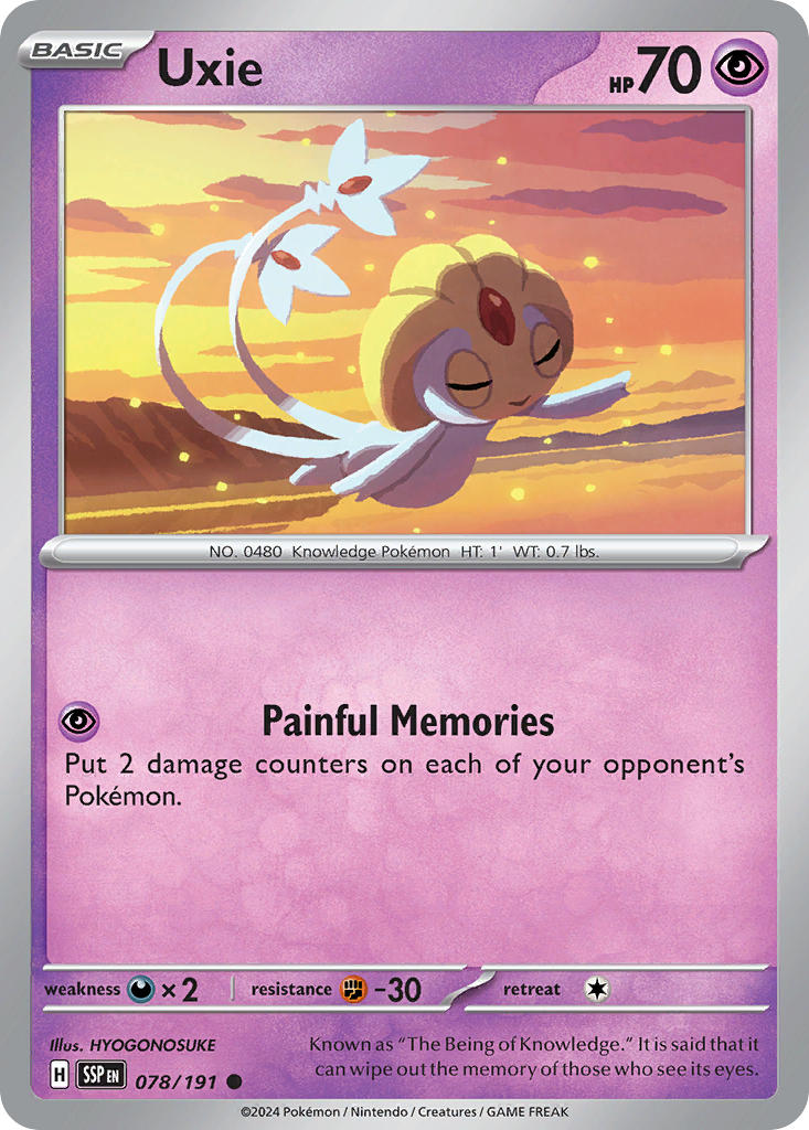 Uxie⁣ - Surging Sparks⁣ (Common)⁣ [078] English / Near Mint / Normal