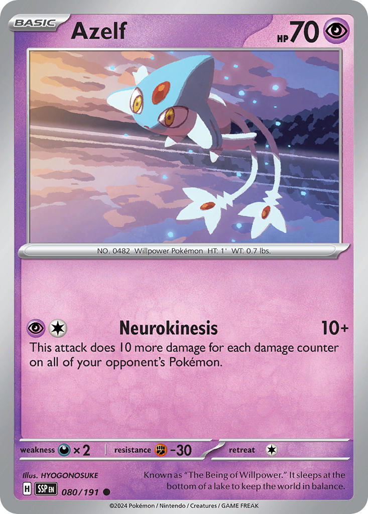 Azelf⁣ - Surging Sparks⁣ (Common)⁣ [080] English / Near Mint / Normal