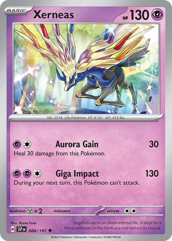 Xerneas⁣ - Surging Sparks⁣ (Uncommon)⁣ [088] English / Near Mint / Reverse-Holo Normal