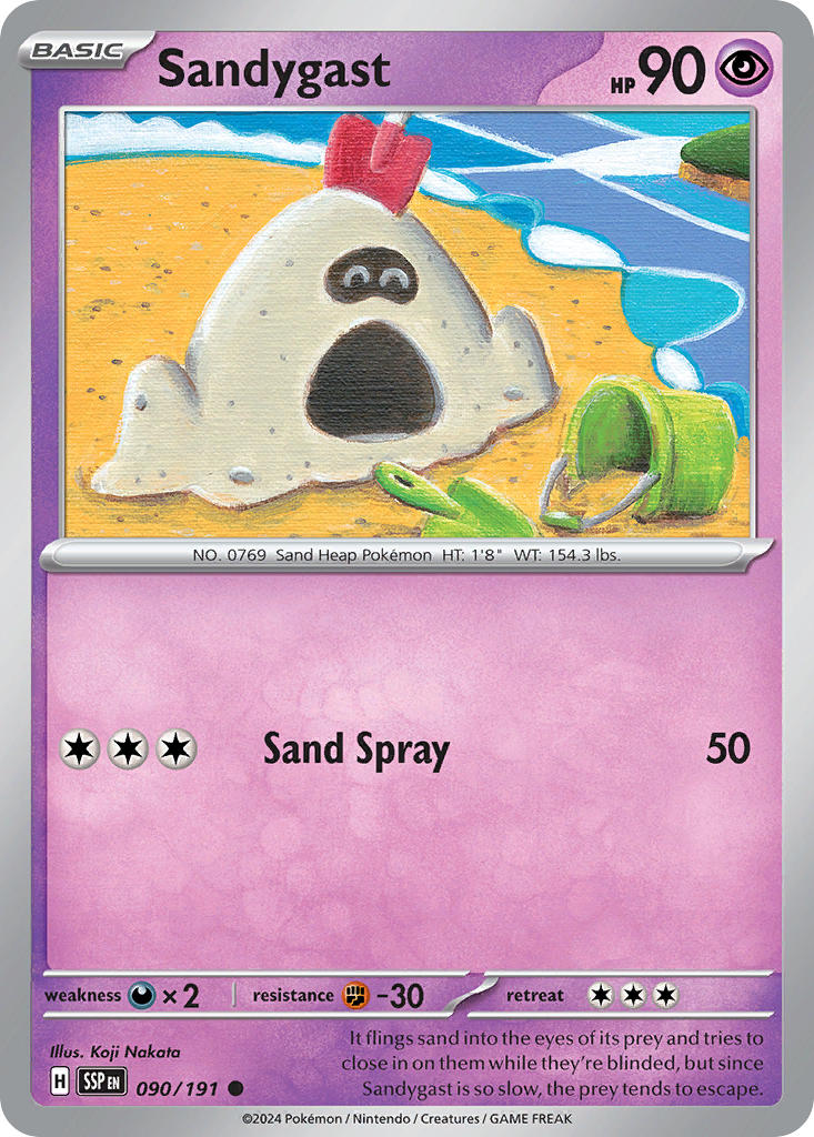 Sandygast⁣ - Surging Sparks⁣ (Common)⁣ [090] English / Near Mint / Reverse-Holo Normal