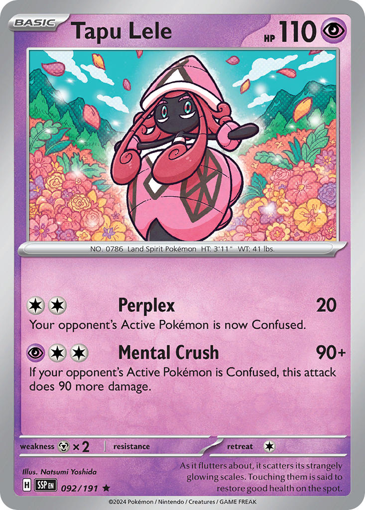 Tapu Lele⁣ - Surging Sparks⁣ (Rare)⁣ [092] English / Near Mint / Normal