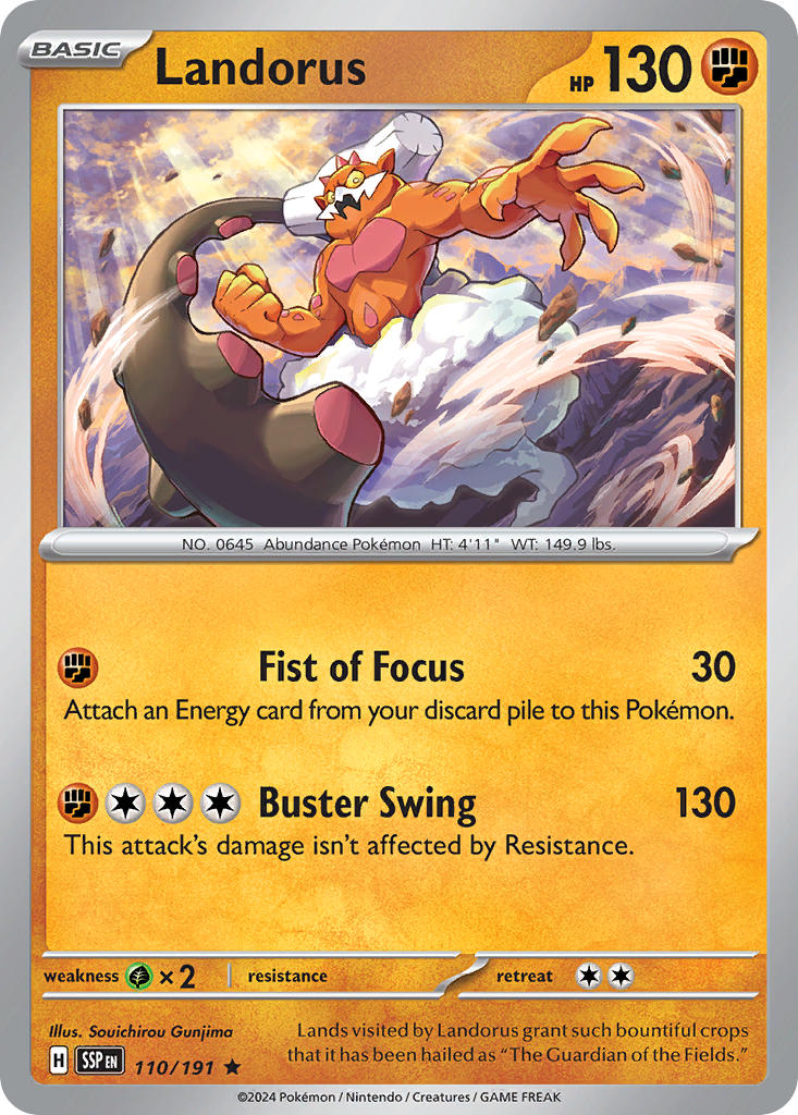 Landorus⁣ - Surging Sparks⁣ (Rare)⁣ [110] English / Near Mint / Normal
