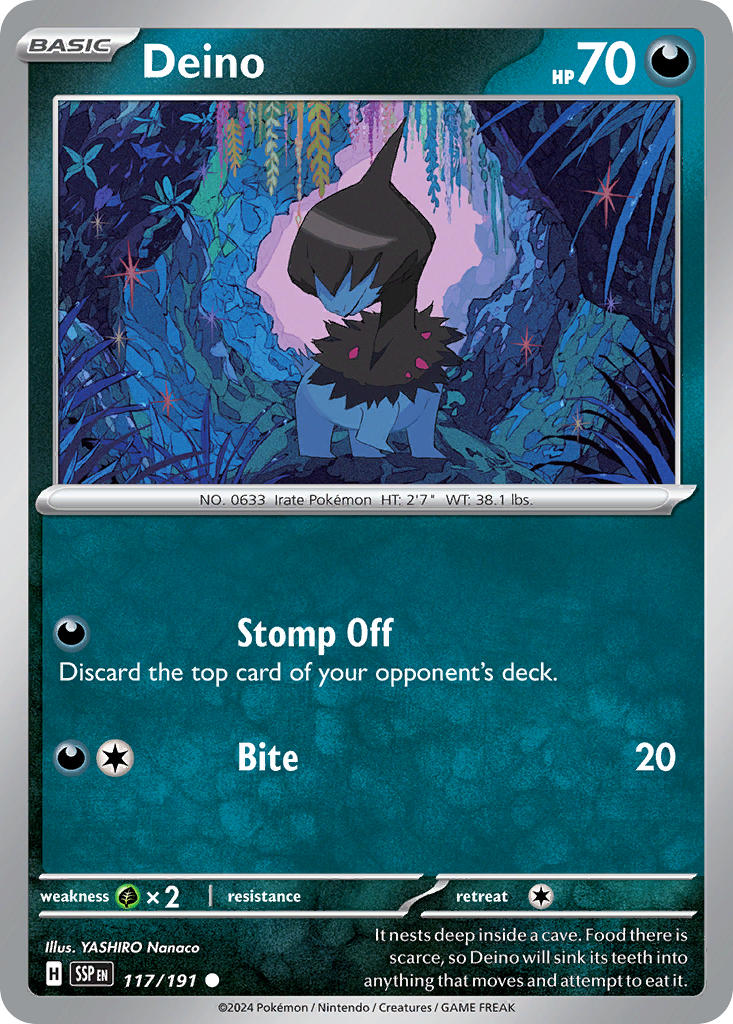 Deino⁣ - Surging Sparks⁣ (Common)⁣ [117] English / Near Mint / Normal