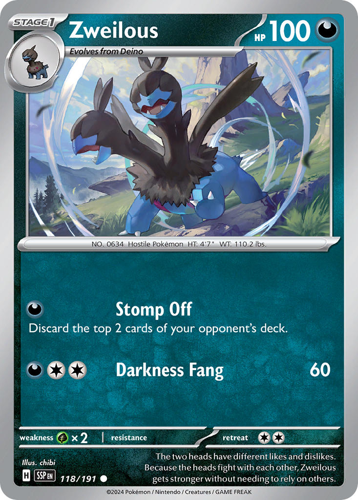 Zweilous⁣ - Surging Sparks⁣ (Common)⁣ [118] English / Near Mint / Reverse-Holo Normal