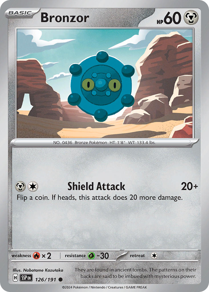 Bronzor⁣ - Surging Sparks⁣ (Common)⁣ [126] English / Near Mint / Reverse-Holo Normal