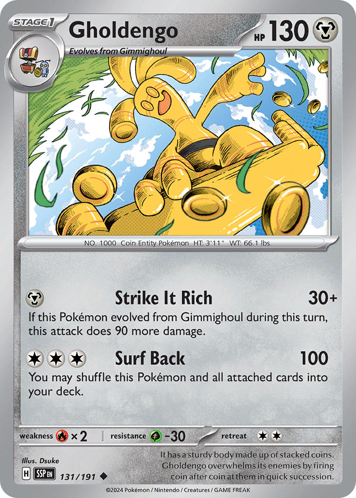 Gholdengo⁣ - Surging Sparks⁣ (Uncommon)⁣ [131] English / Near Mint / Normal