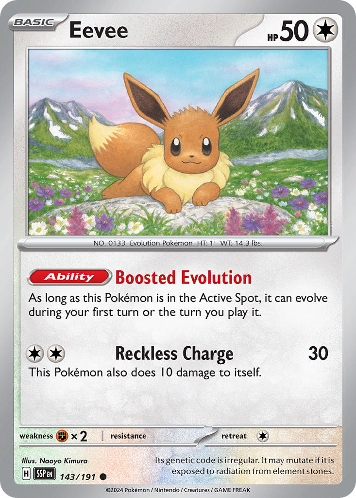 Eevee⁣ - Surging Sparks⁣ (Common)⁣ [143] English / Near Mint / Normal
