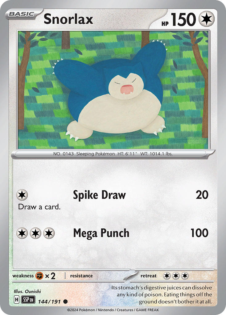 Snorlax⁣ - Surging Sparks⁣ (Common)⁣ [144] English / Near Mint / Normal