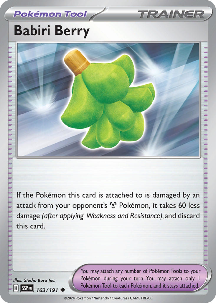 Babiri Berry⁣ - Surging Sparks⁣ (Uncommon)⁣ [163] English / Near Mint / Reverse-Holo Normal