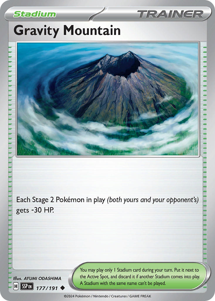 Gravity Mountain⁣ - Surging Sparks⁣ (Uncommon)⁣ [177] English / Near Mint / Reverse-Holo Normal