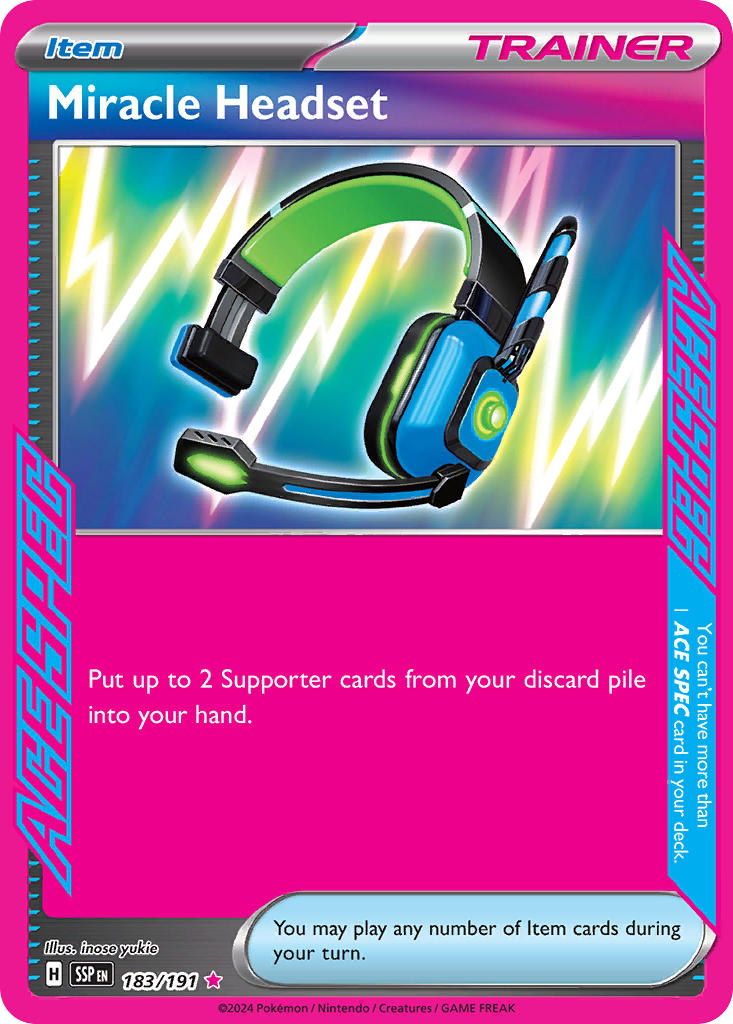 Miracle Headset⁣ - Surging Sparks⁣ (ACE Rare)⁣ [183] English / Near Mint / Normal